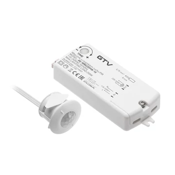 GTV Érintés nélküli kapcsoló, PIR, max. 250 W, IP20, 230 V/AC, 2 m vezetékkel, fehér (GTV-AE-WBEZDPIR-10)