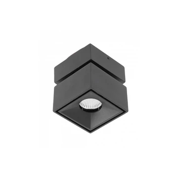 GTV Mennyezeti,állítható LED lámpa, BIANCO,szögletes, fekete, 8W, 680lm, AC220-240V, 50/60 Hz, IP20, (GTV-LD-BNC8WKC-NB)
