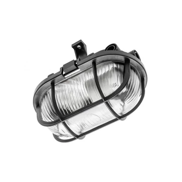 GTV Hajólámpa, műanyagrácsos, E27, 1x40W, IP44, 230V, fekete (GTV-OS-KAY060-10)