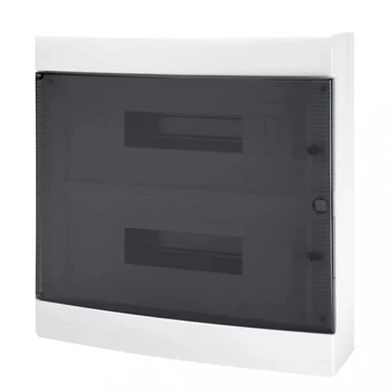 GEWISS ELOSZTÓSZEKRÉNY 2X18M FALON KÍVÜLI FÜST AJTÓ IP40 NULLA-FÖLD SÍN 400X400X130 (GW40049BS)