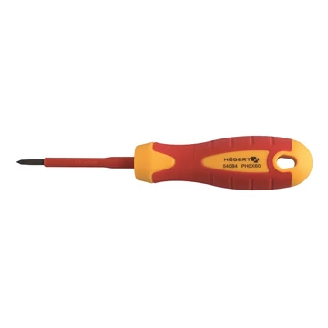 HÖGERT Csavarhúzó szigetelt 1000V, csillag, PH0 60 mm, acél S2, mágneses (HT1S920)
