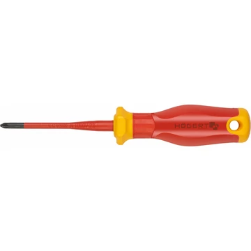 HÖGERT Csavarhúzó szigetelt csillag, Phillips, PZ1/SL5, 1000V, 80 mm, CrMo acélötvözet (HT1S976-1)