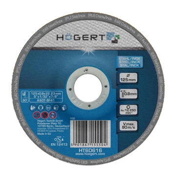 HÖGERT Vágókorong (fémhez / inoxhoz), 125 x 0,8 x 22,23 mm (HT6D616)
