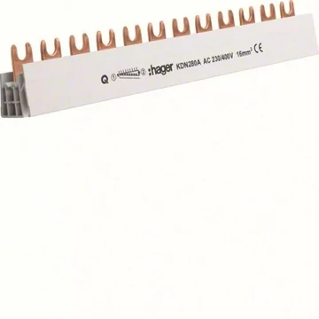 HAGER Fázissín 6db 2P készülék részére, 16mm2, 80A, 12M, 210mm (KDN280A)