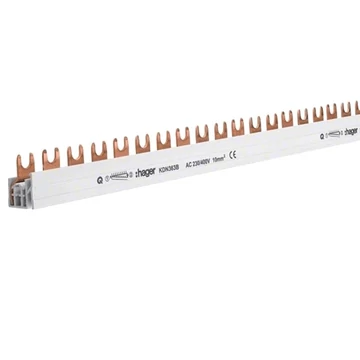 HAGER Fázissín 19db 3P készülék részére, 10mm2, 63A, 57M, 1000mm (KDN363B)