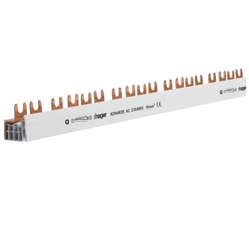 HAGER Fázissín 14db 4P készülék részére, 10mm2, 63A, 57M, 1000mm (KDN463B)