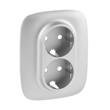 LEGRAND Valena Allure 2x2P+F aljzat monobloc burkolat + kerettel, Alumínium (754957)