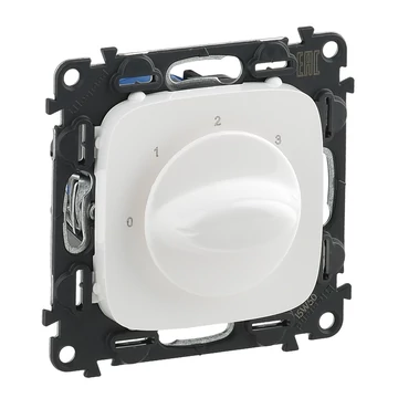 LEGRAND Valena Allure Ventilátor vezérlő (0-1-2-3 állású), burkolattal, Fehér (755175)