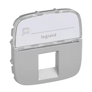 LEGRAND Valena Allure RJ11/RJ45 aljzat burkolat címketartóval, Alumínium (755477)