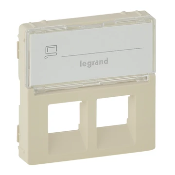 LEGRAND Valena Life 2xRJ45 csatlakozóaljzat burkolat, címketartóval elefántcsont (755481)