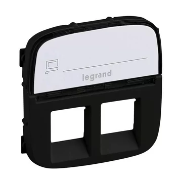 LEGRAND Valena Allure 2xRJ11/RJ45 aljzat burkolat címketartóval, Fekete (755488)