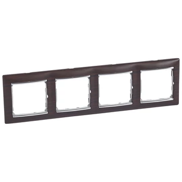 LEGRAND Valena Wenge dekor / Ezüst, 4-es vízszintes keret (770374)