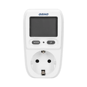 ORNO Digitális teljesítménymérő, LCD kijelző, 0,1W-3680W, 16A, SCHUKO (OR-WAT-419(GS))