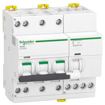 SCHNEIDER ELECTRIC ACTI9 iCV40 áramvédős kismegszakító, A osztály, 3P-N, C, 6A, 30mA, 10kA (A9DC4706)