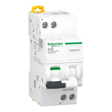 SCHNEIDER ELECTRIC ACTI9 iCV40 Áramvédős kismegszakító, AC osztály, 1P+N, C, 16A, 4.5kA, 300mA (A9DE6616)