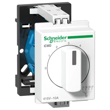 SCHNEIDER ELECTRIC ACTI9 iCMD DIN sínes választókapcsoló, 4 csatornás, 10A, 2P, U 415VAC (A9E15121)