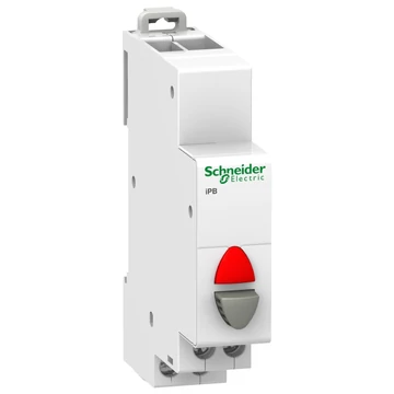 SCHNEIDER ELECTRIC ACTI9 iPB nyomógomb, 1NC, szürke, piros LED, 12-48VAC (A9E18039)