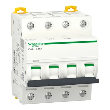 SCHNEIDER ELECTRIC ACTI9 iC60L kismegszakító, 4P, B, 10A, monokonnekt (A9F93410)