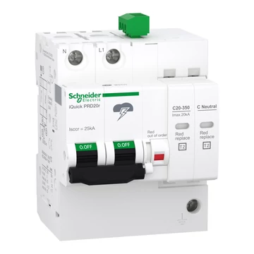 SCHNEIDER ELECTRIC ACTI9 iQuickPRD túlfeszültség-korlátozó, cs.bet. távjelzéssel, 20kA, 1P-N (A9L16295)