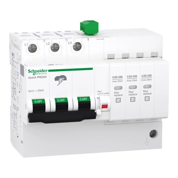 SCHNEIDER ELECTRIC ACTI9 iQuickPRD túlfeszültség-korlátozó, cs.bet. távjelzéssel, 20kA, 3P (A9L16296)