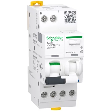 SCHNEIDER ELECTRIC ACTI9 iCV40N VigiARC, A-SI osztály, 1P-N, C, 16A, 30mA (A9TDF3616)