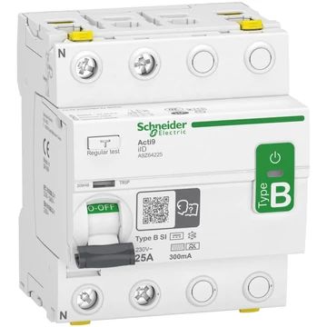 SCHNEIDER ELECTRIC ACTI9 iID áram-védőkapcsoló, B-SI osztály, 2P, 25A, 300mA (A9Z64225)