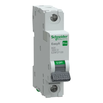 SCHNEIDER ELECTRIC EASY9 PRO Kismegszakító, 1P, B, 20A, 6kA (EZ9F27120)