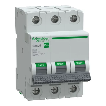 SCHNEIDER ELECTRIC EASY9 PRO Kismegszakító, 3P, B, 32A, 6kA (EZ9F27332)