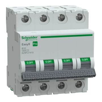 SCHNEIDER ELECTRIC EASY9 PRO Kismegszakító, 4P, B, 10A, 6kA (EZ9F27410)