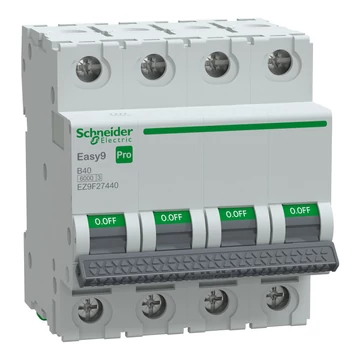 SCHNEIDER ELECTRIC EASY9 PRO Kismegszakító, 4P, B, 40A, 6kA (EZ9F27440)