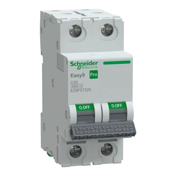 SCHNEIDER ELECTRIC EASY9 PRO Kismegszakító, 2P, C, 20A, 6kA (EZ9F57220)
