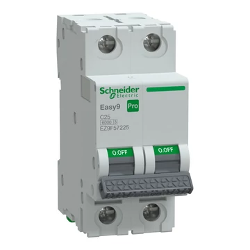 SCHNEIDER ELECTRIC EASY9 PRO Kismegszakító, 2P, C, 25A, 6kA (EZ9F57225)