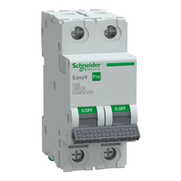 SCHNEIDER ELECTRIC EASY9 PRO Kismegszakító, 2P, C, 50A, 6kA (EZ9F57250)