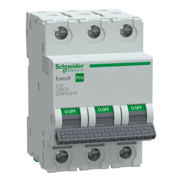 SCHNEIDER ELECTRIC EASY9 PRO Kismegszakító, 3P, C, 10A, 6kA (EZ9F57310)