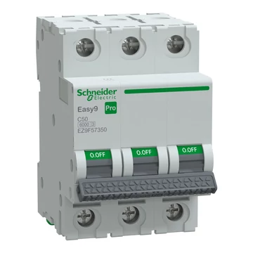 SCHNEIDER ELECTRIC EASY9 PRO Kismegszakító, 3P, C, 50A, 6kA (EZ9F57350)