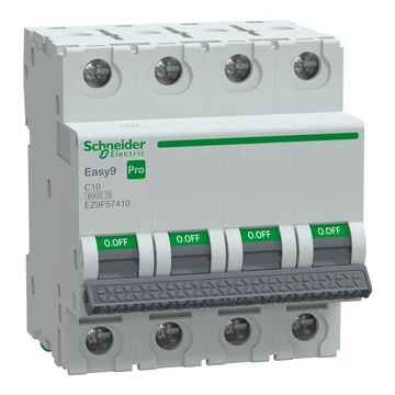 SCHNEIDER ELECTRIC EASY9 PRO Kismegszakító, 4P, C, 10A, 6kA (EZ9F57410)