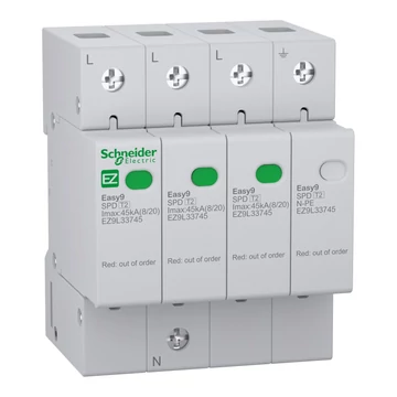SCHNEIDER ELECTRIC EASY9 PRO Túlfeszültség-korlátozó, T2, 45kA, 3P-N (EZ9L33745)