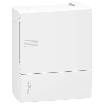 SCHNEIDER ELECTRIC RESI9 MP Kiselosztó, teli ajtó, falon kívüli, 1x6 modul, PEN sín, fehér (MIP12106)
