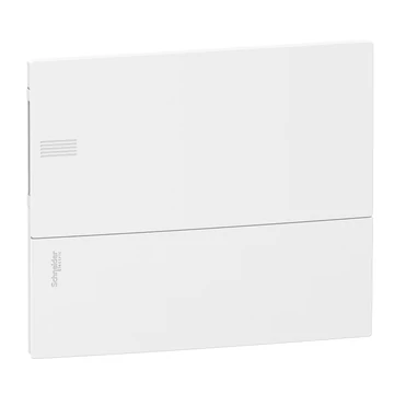 SCHNEIDER ELECTRIC RESI9 MP Kiselosztó, teli ajtó, süllyesztett, 1x12 modul, PEN sín, komplett, fehér (MIP22112)
