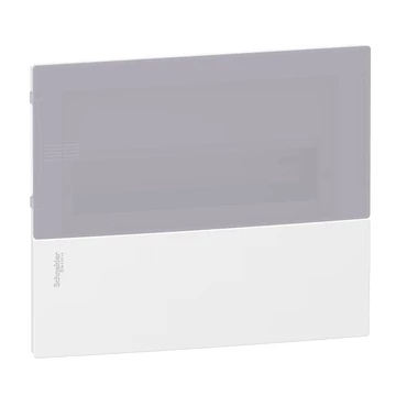 SCHNEIDER ELECTRIC RESI9 MP Kiselosztó, füstszínű átlátszó ajtó, süllyesztett, 1x12 modul, PEN sín, komplett, fehér (MIP22112S)