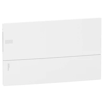 SCHNEIDER ELECTRIC RESI9 MP Kiselosztó, teli ajtó, süllyesztett, 1x18 modul, PEN sín, komplett, fehér (MIP22118)