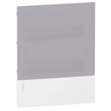 SCHNEIDER ELECTRIC RESI9 MP Kiselosztó, tejüveg hatású átlátszó ajtó, süllyesztett, 2x12 modul, PEN sín, komplett, fehér (MIP22212T)