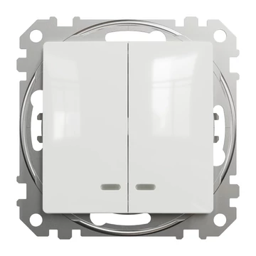 SCHNEIDER ELECTRIC ÚJ SEDNA Csillárkapcsoló, kék jelzőfénnyel, 10AX, fehér (SDD111105L)