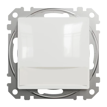 SCHNEIDER ELECTRIC ÚJ SEDNA Egypólusú nyomó, kék jelzőfénnyel, cimketartóval, rugós bekötés, 12V, fehér (SDD111143L)