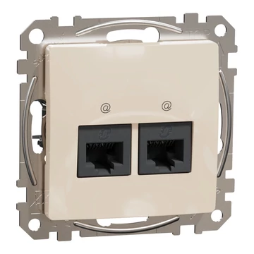 SCHNEIDER ELECTRIC ÚJ SEDNA 2xRJ45 Cat6A UTP aljzat, bézs (SDD112467)