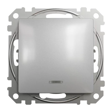 SCHNEIDER ELECTRIC ÚJ SEDNA Keresztkapcsoló, kék jelzőfénnyel, 10AX, alumínium (SDD113107L)