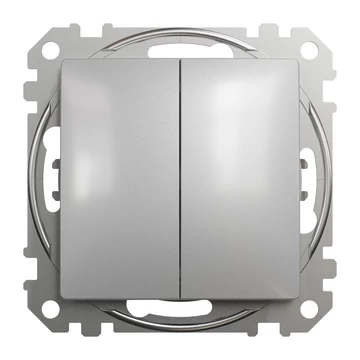 SCHNEIDER ELECTRIC ÚJ SEDNA Kettős váltókapcsoló, rugós bekötés, 10AX, (106+6), alumínium (SDD113108)