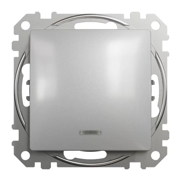 SCHNEIDER ELECTRIC ÚJ SEDNA Egypólusú nyomó, kék jelzőfénnyel, rugós bekötés, 10A, alumínium (SDD113111L)