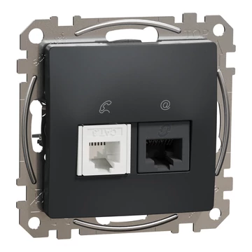 SCHNEIDER ELECTRIC ÚJ SEDNA RJ11/RJ45 Cat6 UTP kombinált aljzat, antracit (SDD114468)