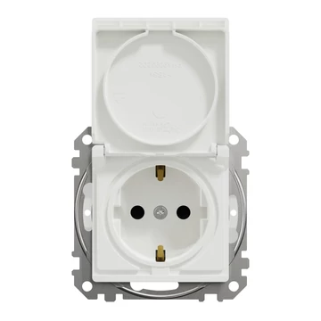 SCHNEIDER ELECTRIC ÚJ SEDNA 2P+F csatlakozóaljzat biztonsági zsaluval, csapófedeles, csavaros bekötés, 16A, IP44, fehér (SDD211023)